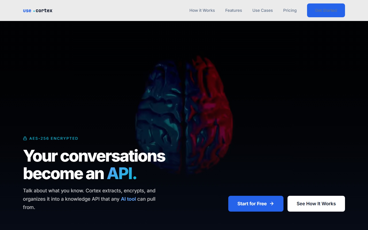 usecortex landing page