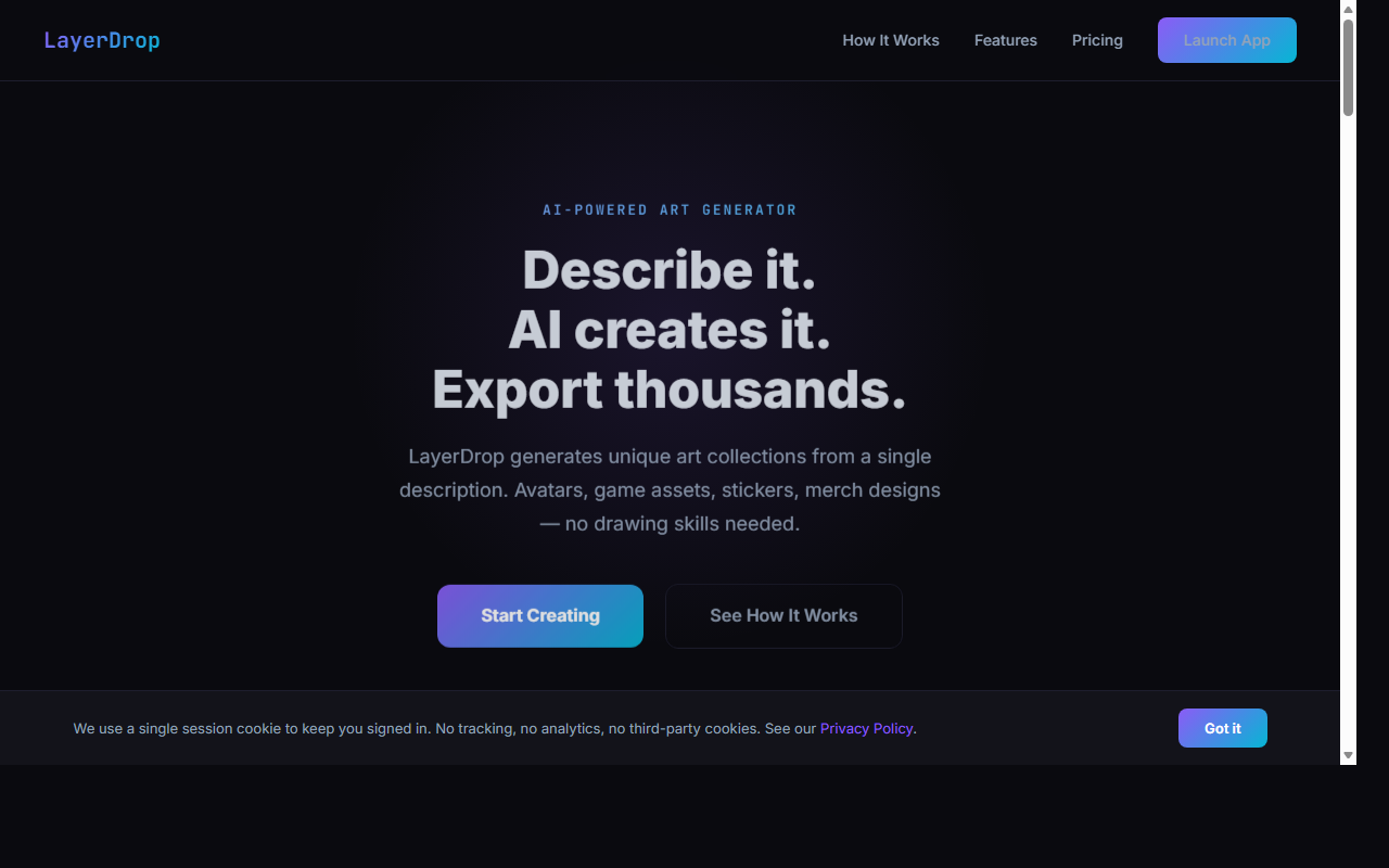 LayerDrop landing page